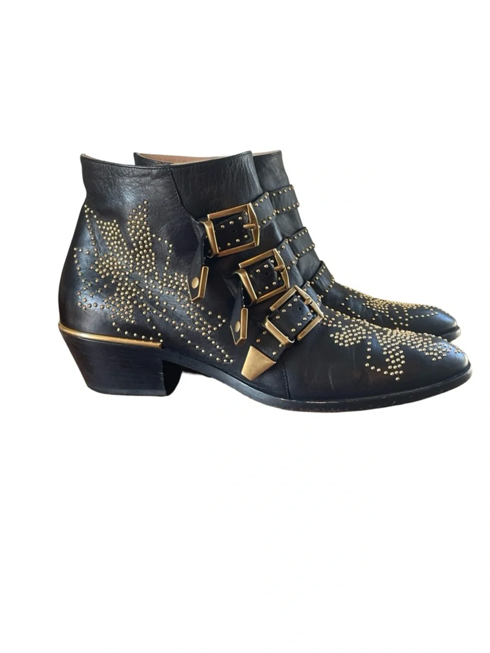 Chloe Susanna Studded Leather Ankle Boots - Picture 2 of 11